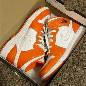 Nike Orange and White Sneakers